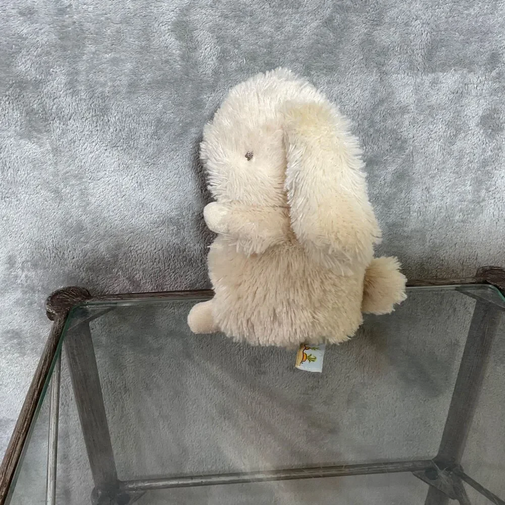 Bunnies By The Bay Roly Poly Rutabaga Cream Rabbit Plush Bean Bag Toy 6”